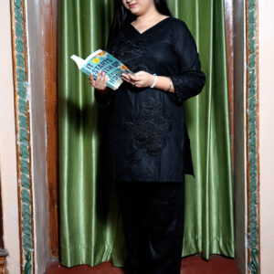 Midnight Bloom Embroidered Suit Set