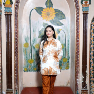 Copper Blossom Short Kurti Set