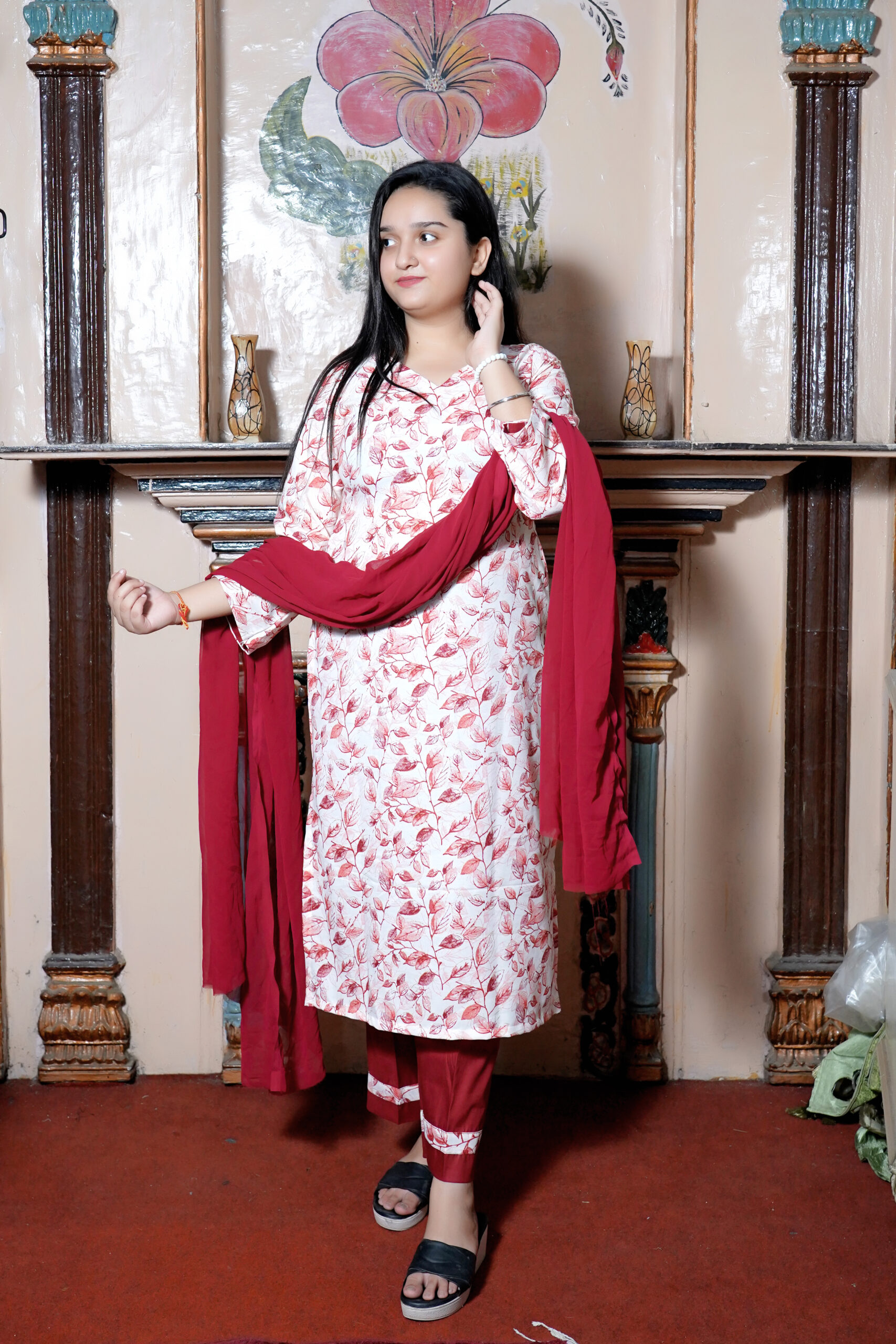 Scarlet Bloom Printed Suit Set