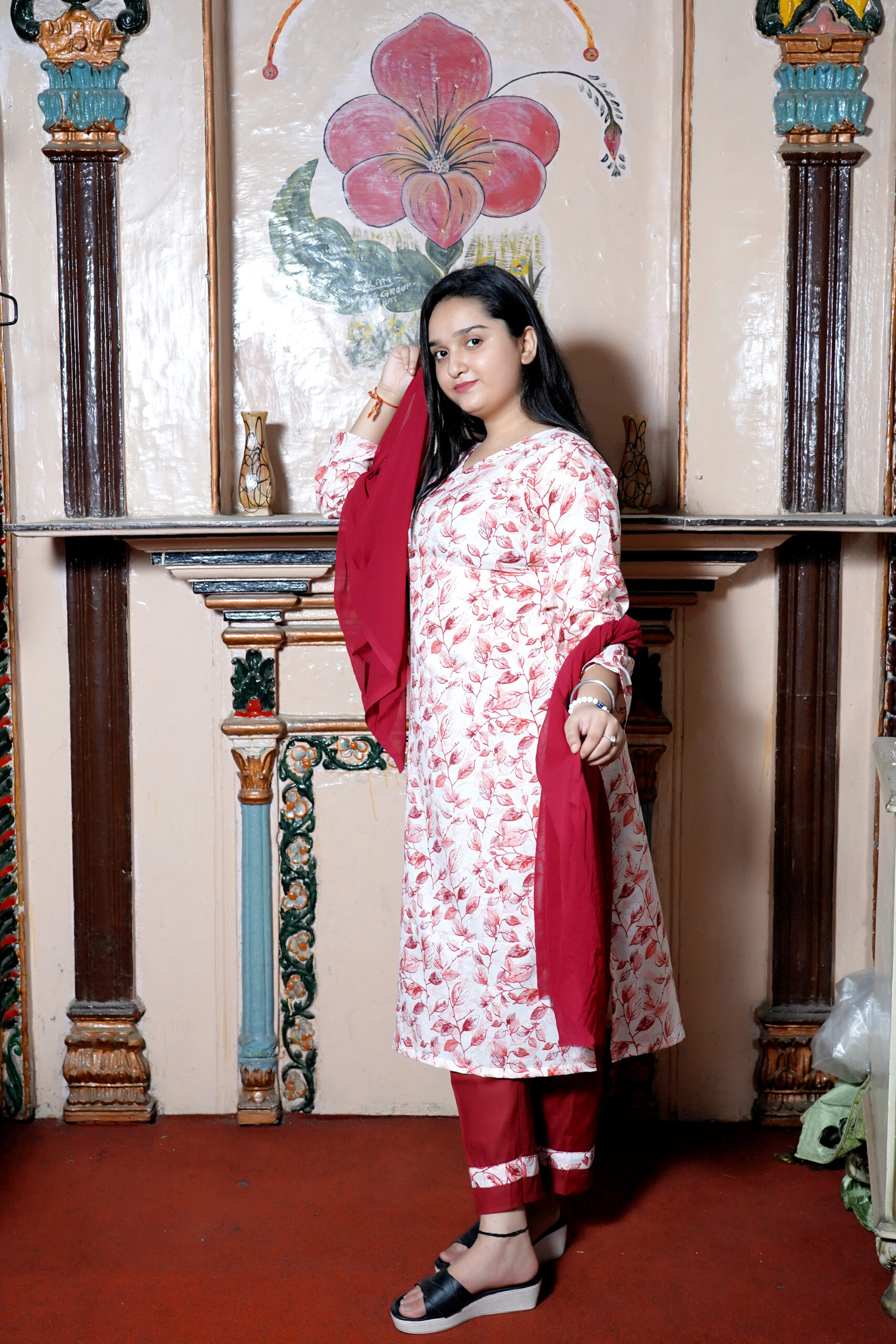 Scarlet Bloom Printed Suit Set - Image 4