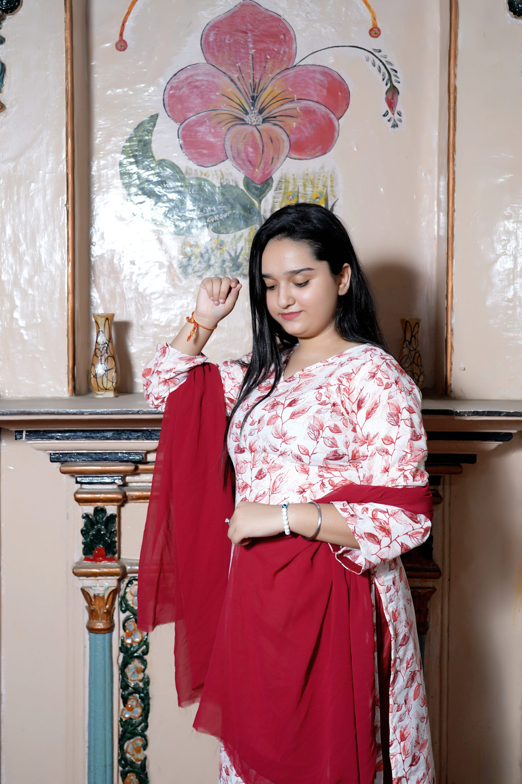 Scarlet Bloom Printed Suit Set - Image 3